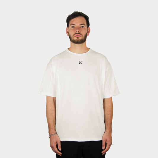 T-shirt blanc cassé en coton